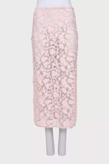Transparent pink skirt with tag