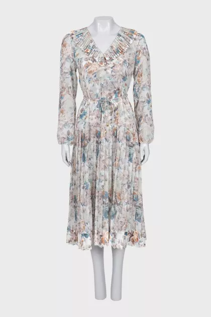 Sheer pleated dress
