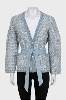 Blue button-down cardigan