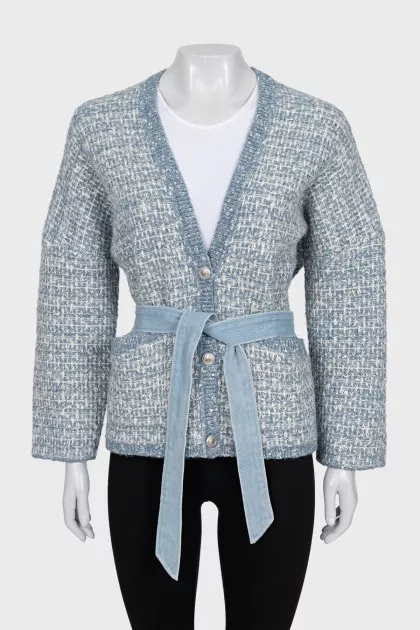 Blue button-down cardigan