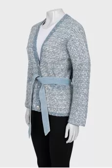 Blue button-down cardigan