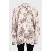 Loose blouse with floral print