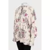 Loose blouse with floral print