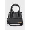 Black leather mini bag