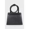 Black leather mini bag