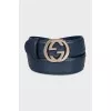 Blue belt with gold logo