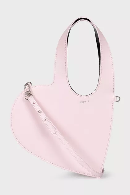 Heart-shaped leather bag