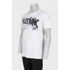 Men's white printed t-shirt