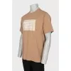Men's brown T-shirt with brand logo