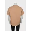 Men's brown T-shirt with brand logo