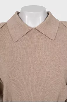 Wool polo bodysuit