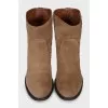 Suede Cossack boots with braiding