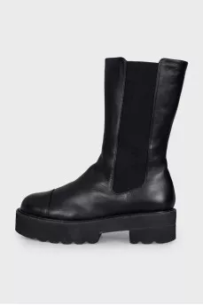 Black leather boots