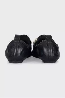 Black loafers with elastic band