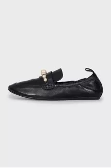 Black loafers with elastic band