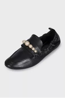 Black loafers with elastic band