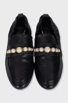 Black loafers with elastic band