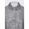Silver blouse with sequins