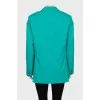 Green jacket with a tag