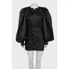 Black dress with puff sleeves