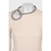 Beige dress with rhinestones