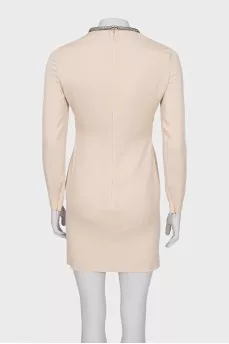 Beige dress with rhinestones