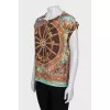 Silk T-shirt with print
