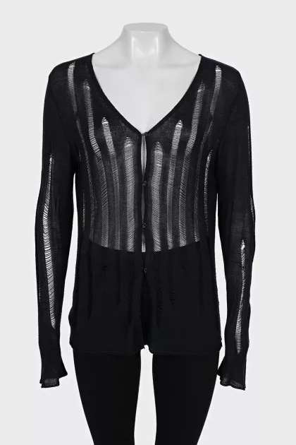 Black transparent cardigan