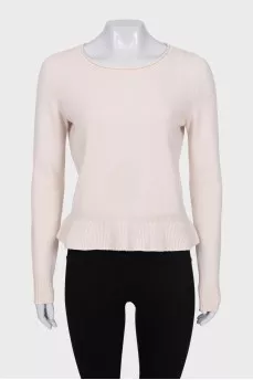Cashmere jumper with flounce