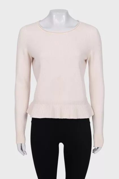 Cashmere jumper with flounce