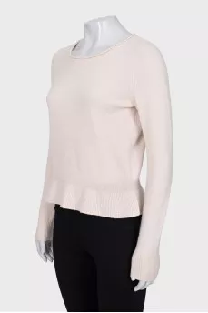 Cashmere jumper with flounce