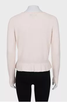 Cashmere jumper with flounce