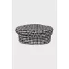 Houndstooth print caps with logo
