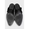 Suede Cossack boots with a mid-heel