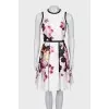 White dress with floral print