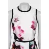 White dress with floral print