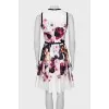 White dress with floral print