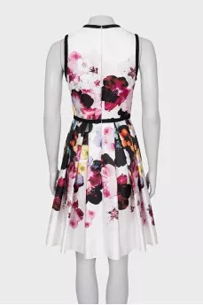 White dress with floral print