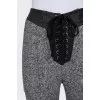 Slim-fit pants with tag