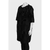 Black fur coat with short sleeves
