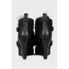 Leather ankle boots with fur inserts