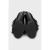 Leather ankle boots with fur inserts