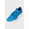 Light blue sneakers with leather inserts