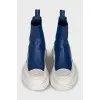 Blue leather boots