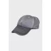 Gray cap with tag