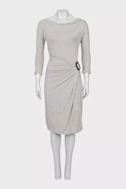 Gray gathered dress