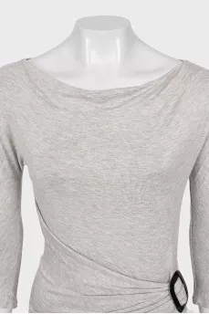 Gray gathered dress