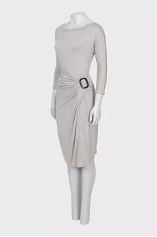 Gray gathered dress
