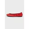 Red suede ballet flats