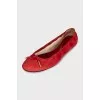 Red suede ballet flats